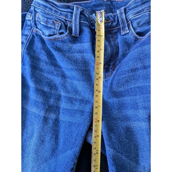 Y2K Flying Monkey Boho Hippie Distressed Split Hem Flare Jeans Mid Rise 24" Sz 0 - Picture 12 of 12